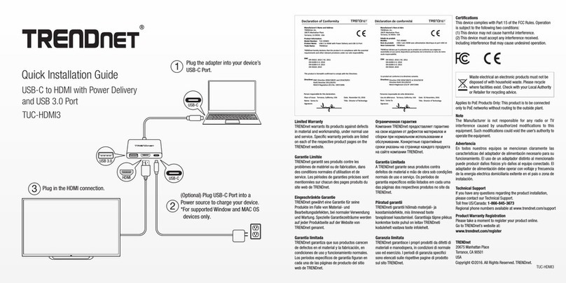 TRENDnet TUC-HDMI3 User manual