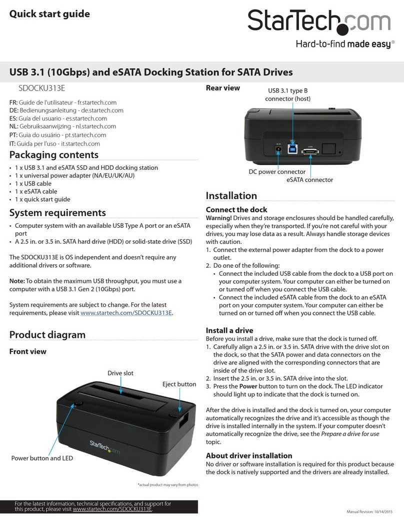 StarTech.com SDOCKU313E User manual StarTech.com SDOCKU313E User manual