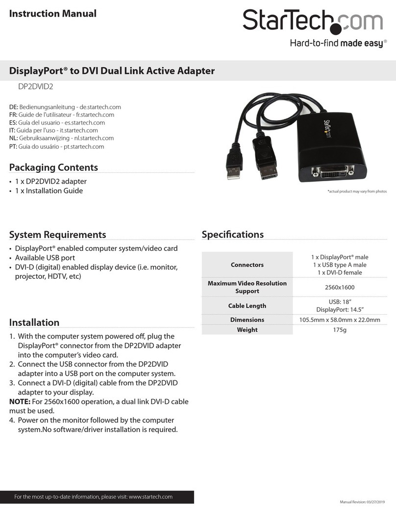 StarTech.com DP2DVID2 User manual