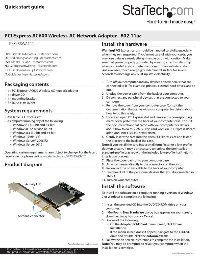 StarTech.com PEX433WAC11 User manual