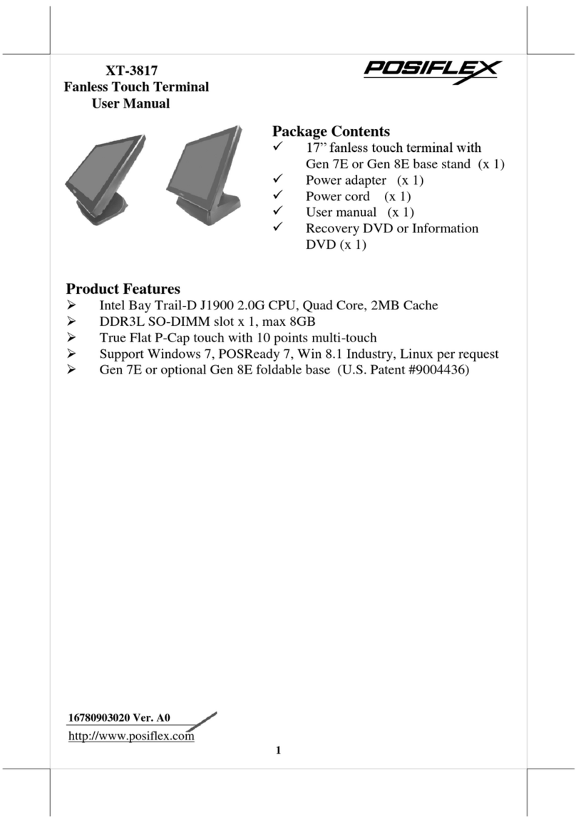 POSIFLEX XT6315 User manual POSIFLEX XT6315 User manual