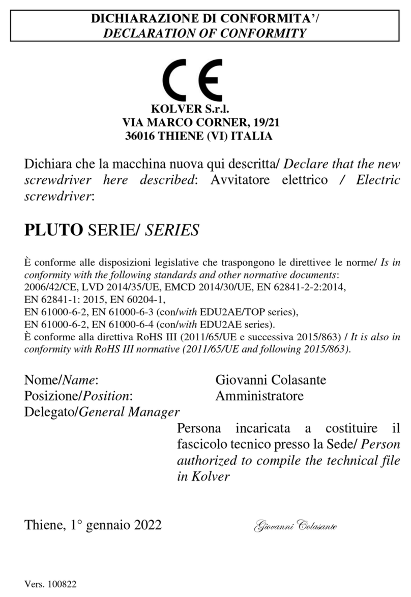 Kolver PLUTO 3P Service manual Kolver PLUTO 3P Service manual