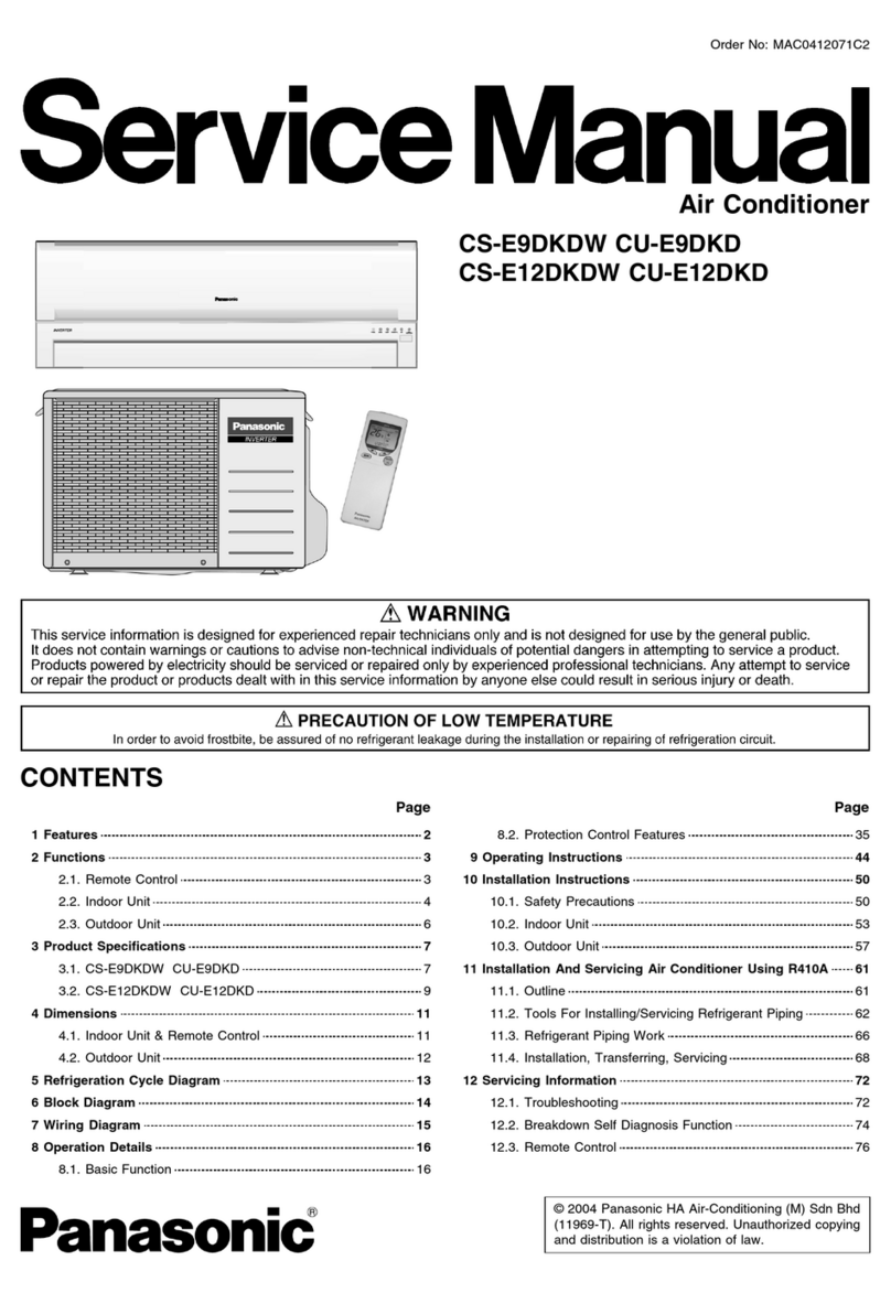 Panasonic CS-E9DKDW User manual
