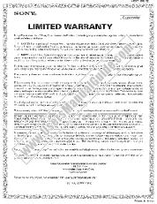 View CCD-TRV33 pdf Limited Warranty (U.S. Only)